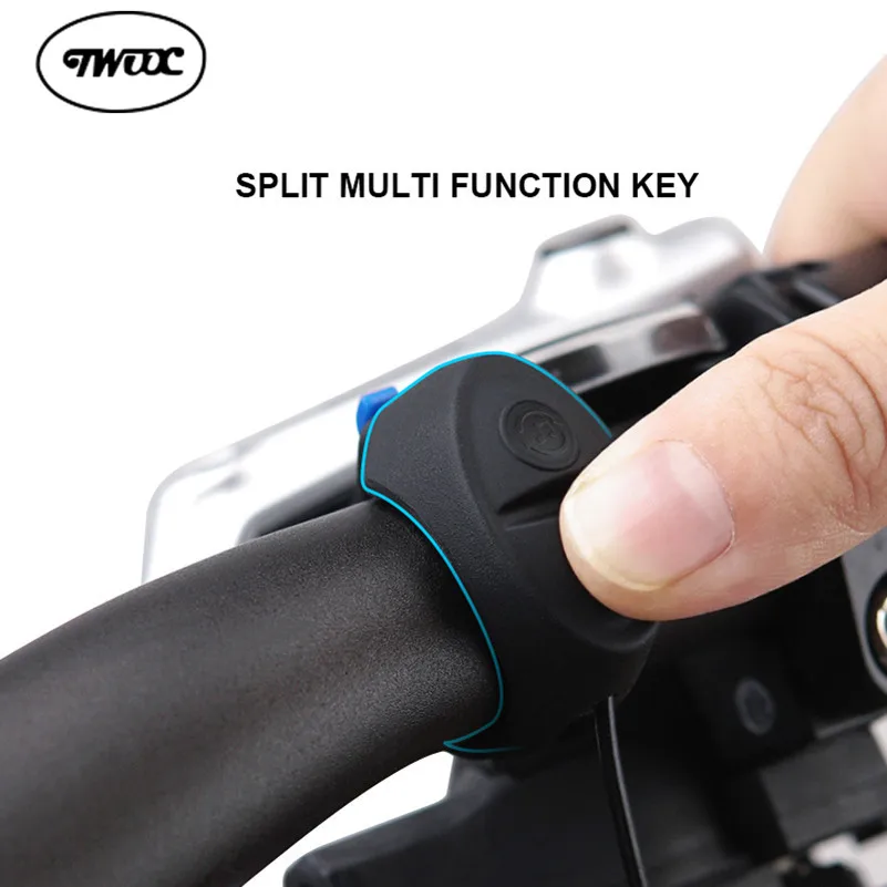 TWOCC T002S Adjustable Volume Sound 4 Modes Mini Alarm Bell Electronic Bicycle Horn Rechargeable Waterproof Bike Strong Loud