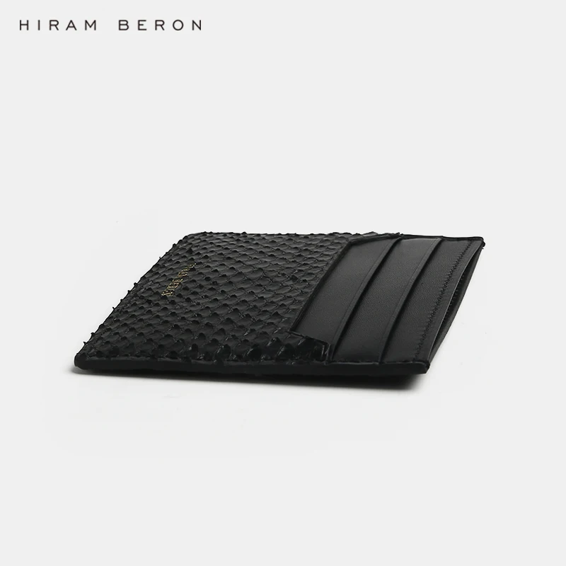 Hiram Beron Python Skin Credit Card Holder Leather Products Snake Wallet Black Red Color Gift for Men Husband Dropship