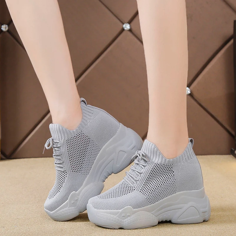 

Hidden Heels Platform Sneakers Women Breathable Air Mesh Wedge Sock Shoes Woman 2022 Spring Casual Shoes Zapatos De Mujer