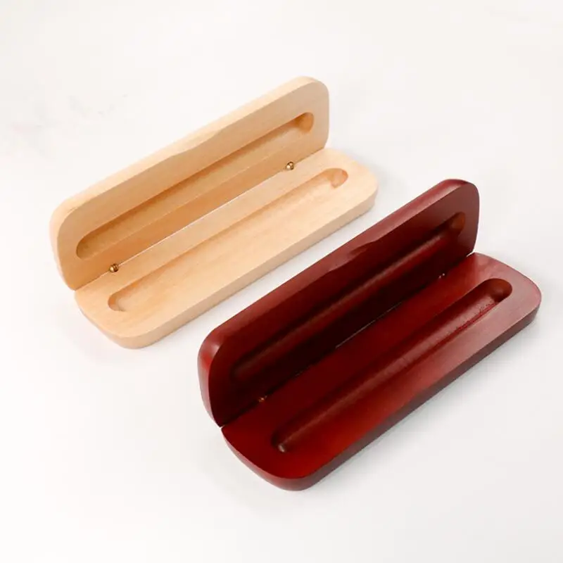 Single Pen Boxes High Quality Wood Pencil Cases Empty Natural Wooden Gift Boxes Free Shipping LX8680