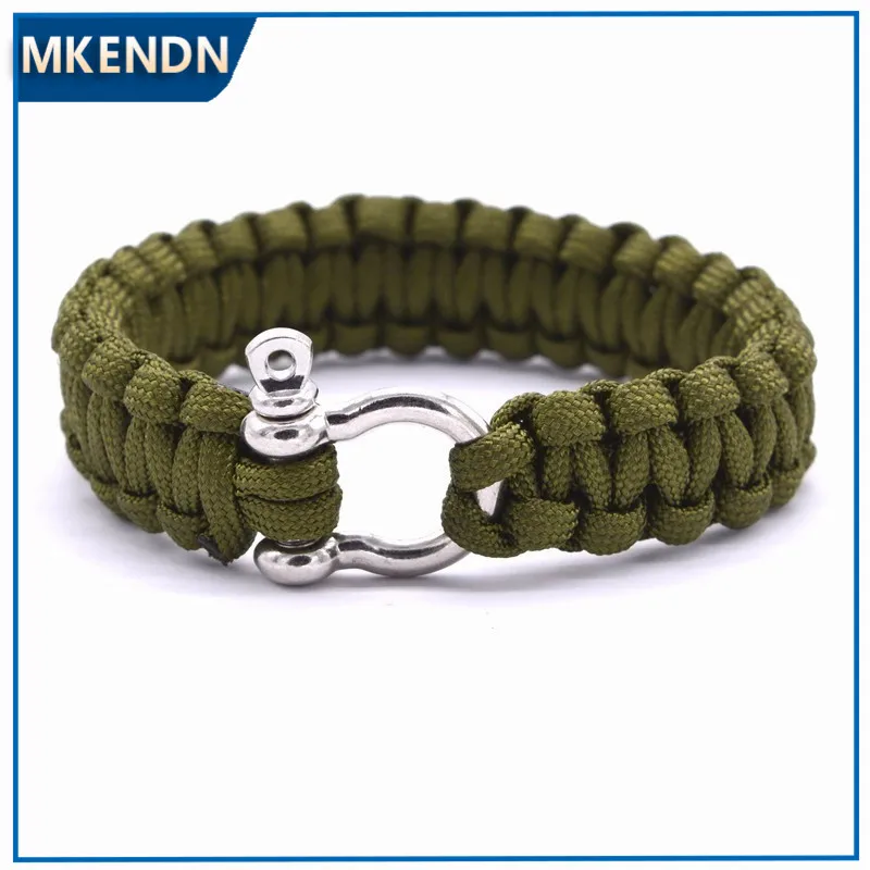 2022 Hot Climbing Rope Survival Parachute Cord Bracelets Outdoor Emergency Paracord Bracelets Men Full Satinless Steel Buckls