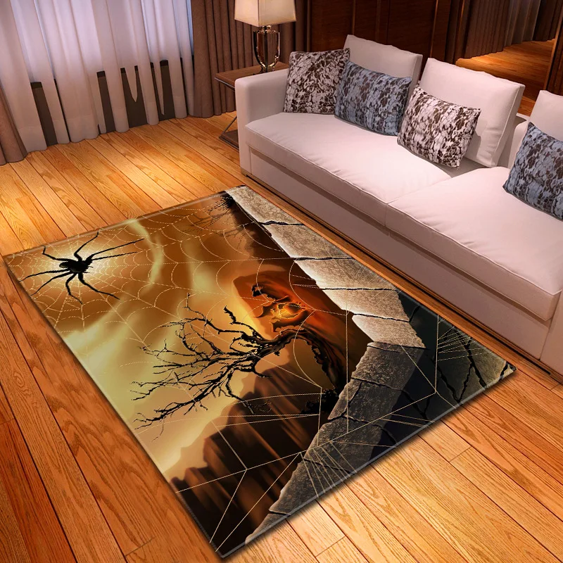 Halloween 3D Printing Carpet Flannel Castle/Bat/Pumpkin Head Pattern Carpet All Saints Day party Area Rugs Home Decor Door Mats