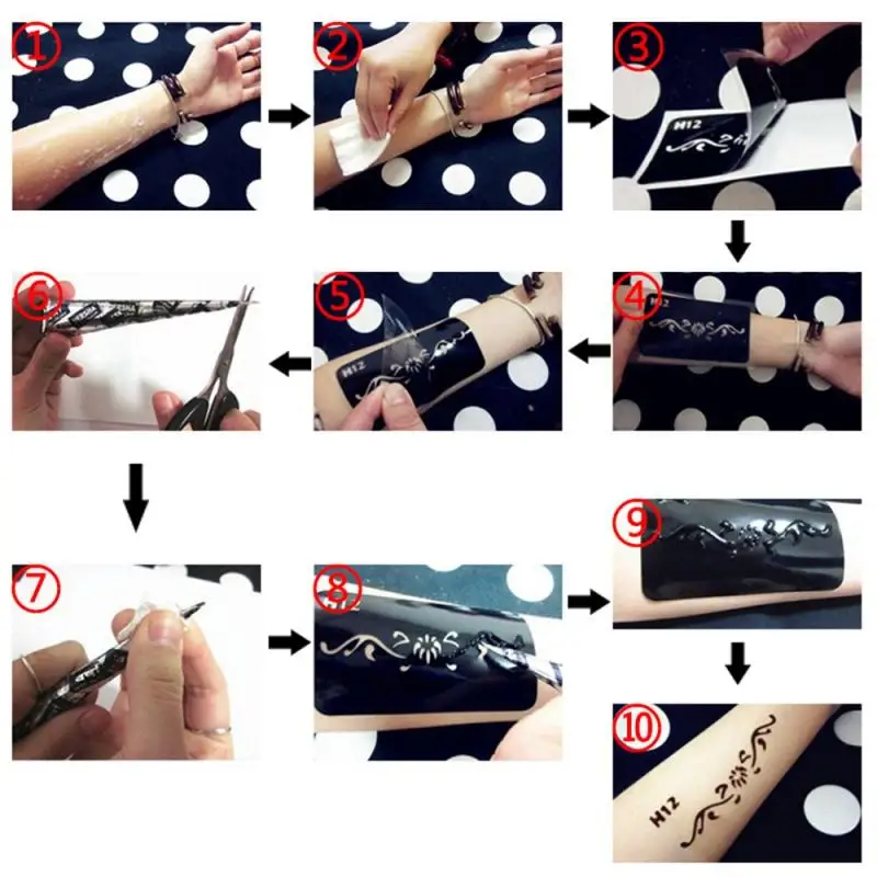 Temporary Tattoo Kit Black Natural Henna Cones Body Art Paint Ink Tattoo Sticker Body Paint Art Cream Cone TSLM1