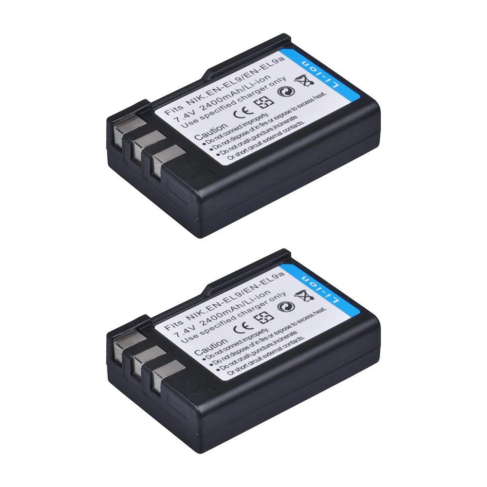 2400mAh EN-EL9 EN-EL9A ENEL9 Batteries/ LED Dual Type C Charger for Nikon D40 D40X D60 D3000 D5000 Digital Camera