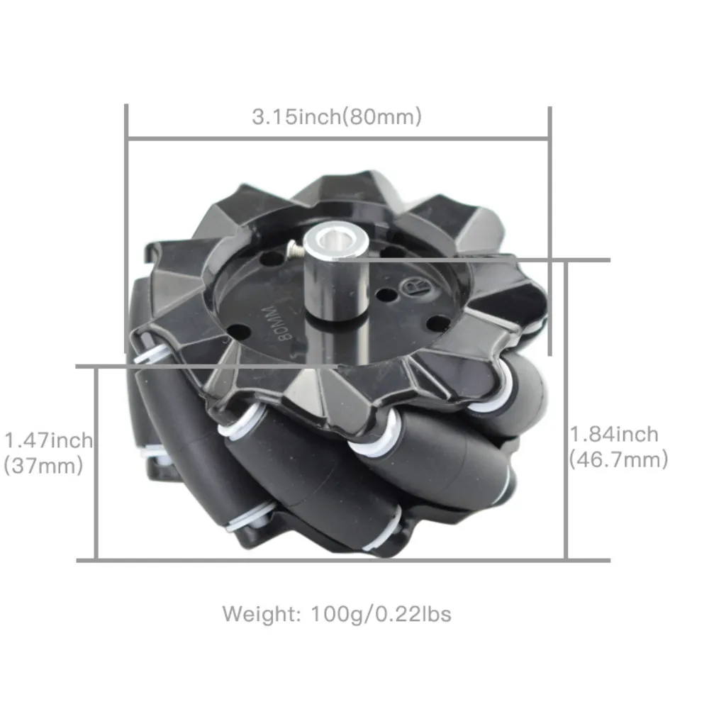 Rueda Omni Mecanum de 5/10/15KG de carga 60/80/96mm con bujes TT de 4/6mm para Arduino Raspberry Pi DIY Robot STEM Car Chassis piezas de juguete