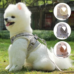 Reflective Breathable Mesh Small Dog Harness with Leash Pug Chihuahua French Bulldog arnes perro Puppy Cat Vest Harness Collar