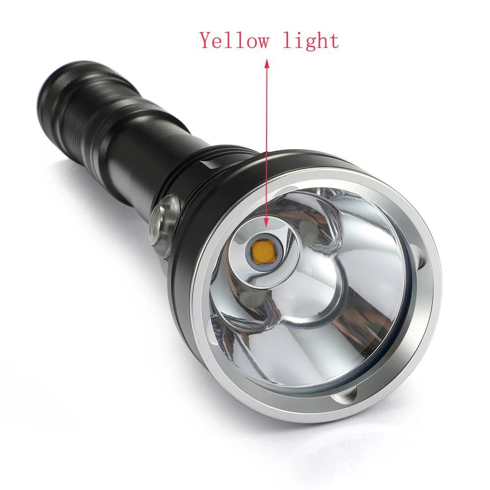 New High Power XHP70.2 6000 Lumen 30W Led Diving Flashlight Professional Underwater 100M Yellow Light Dive Torch Lantern