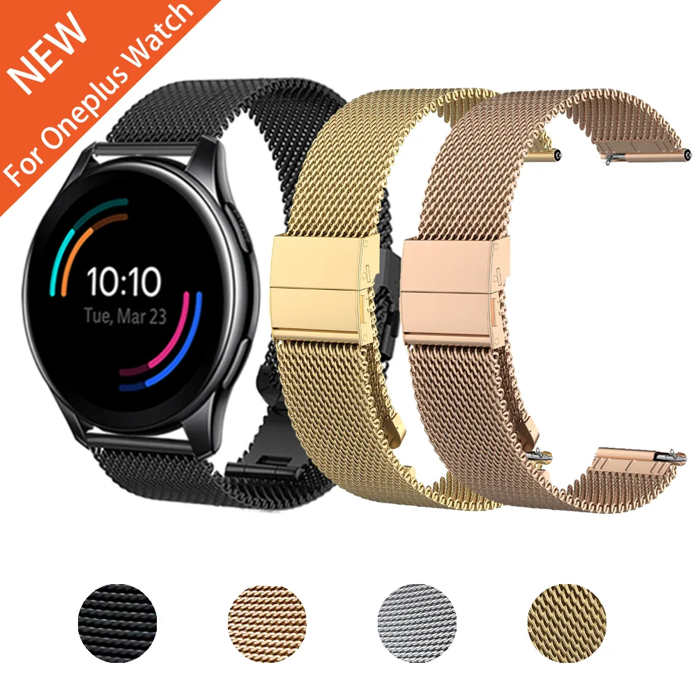 

For Oneplus Watch Band Milanese Mesh Strap Metal Stainless Steel Watchband Smartwatch Wristband Belt Bracelet