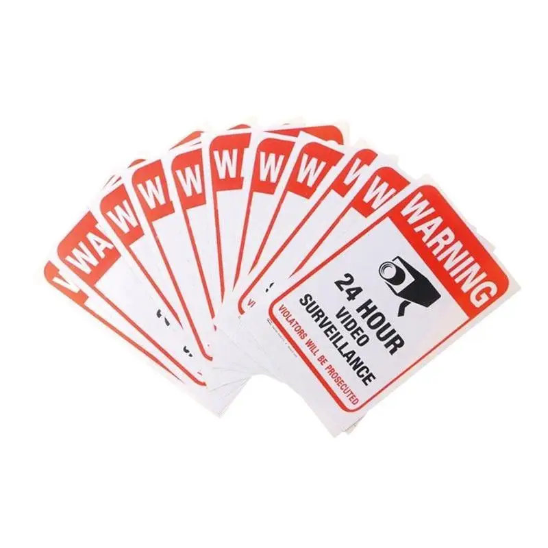 NEW Hot 1/5pcs Waterproof Sunscreen PVC Home CCTV Video Camera Surveillance Sticker Signs Decal Warning 2022 Alarm Security M5M6