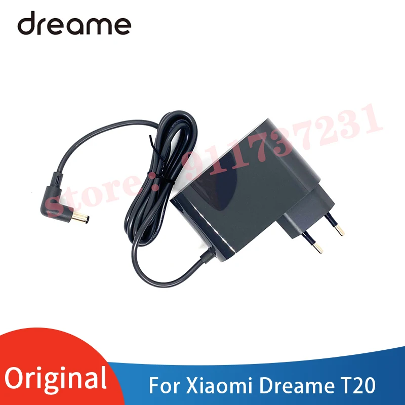 Оригинальный зарядный адаптер со штепсельной вилкой европейского стандарта, запасные части, аксессуары, подходит для зарядного устройства пылесоса Dreame T20