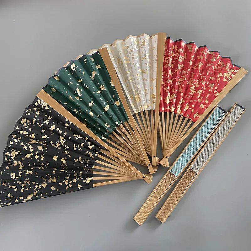 

Colorful Xuan Paper Fan Children DIY Blank Paper Hand Fan Golden Foils Chinese Brush Calligraphy Painting Fan DIY Art Supply