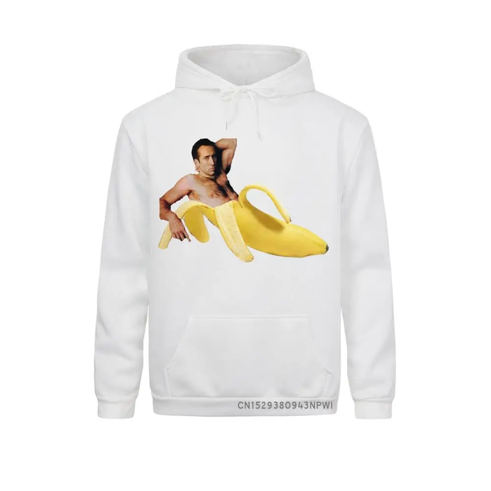 Mlg Sweatshirt Nicolas Cage In A Banana Original Yellow Hoodie Long Sleeve Winter Pullover Fun Graphic Mens Sportswear