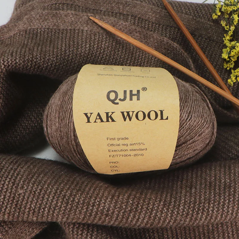 300gram naturalny mongolski 100% Yak wełna dół organiczny mongolski Premium Yak wełna przędza DIY Handmand Undyed naturalny kolor przędzy