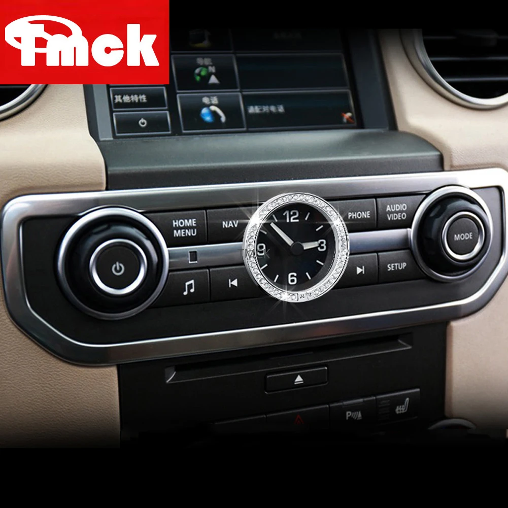 For Land Rover Discovery 4 Freelander 2 Range Rover Sport L320 Car Accessories Central Clock Table Watch Ring Trim Diamond Cover