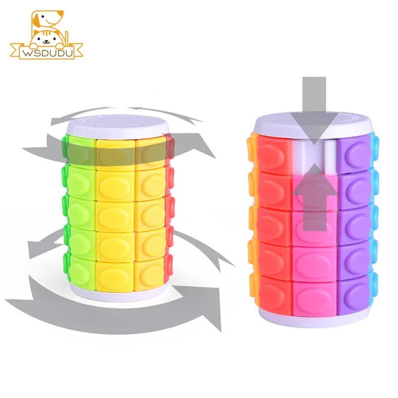 5x8 Magic Cylinder Cubes Fidget Toy Square Puzzle Sliding Blocks Rotating Intelligence Finger Game Stress Relief Adult Kid Gifts