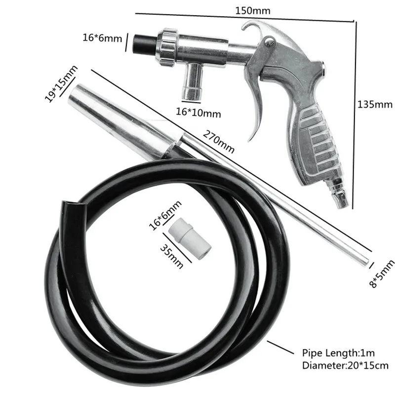 Imagem -03 - Kit Pistola de Pulverização Industrial Conjuntos Areia Blaster ar Grit Pistola Explosão Bocais com Conector Withtube Derusting Kit Ferramenta