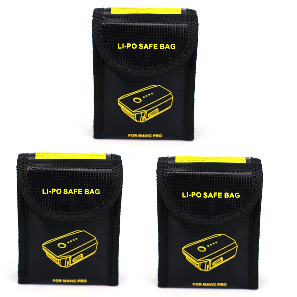 LIPO Safe Bag for 3pcs Battery Mini Storage Bag Heat Resistance Explosion Proof Radiation Protection for DJI Mavic 2 PRO & ZOOM