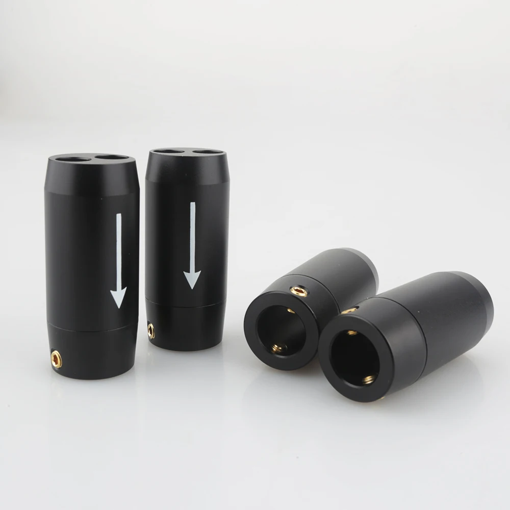 Calça de áudio hifi 4x, cabo rca para alto-falante, calça de alumínio 11mm a 2*7mm, bota com flecha