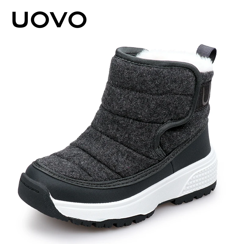 UOVO-Botines de invierno para niños, zapatos cálidos de felpa a la moda, calzado de nieve, talla 30-36