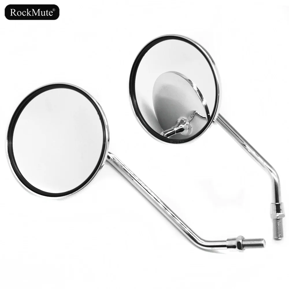 

Chrome Round Rearview Side Mirrors M10 Mount For HONDA/YAMAHA/KAWASAKI/SUZUKI/Triumph Universal Motorcycle Retro Bike 10mm