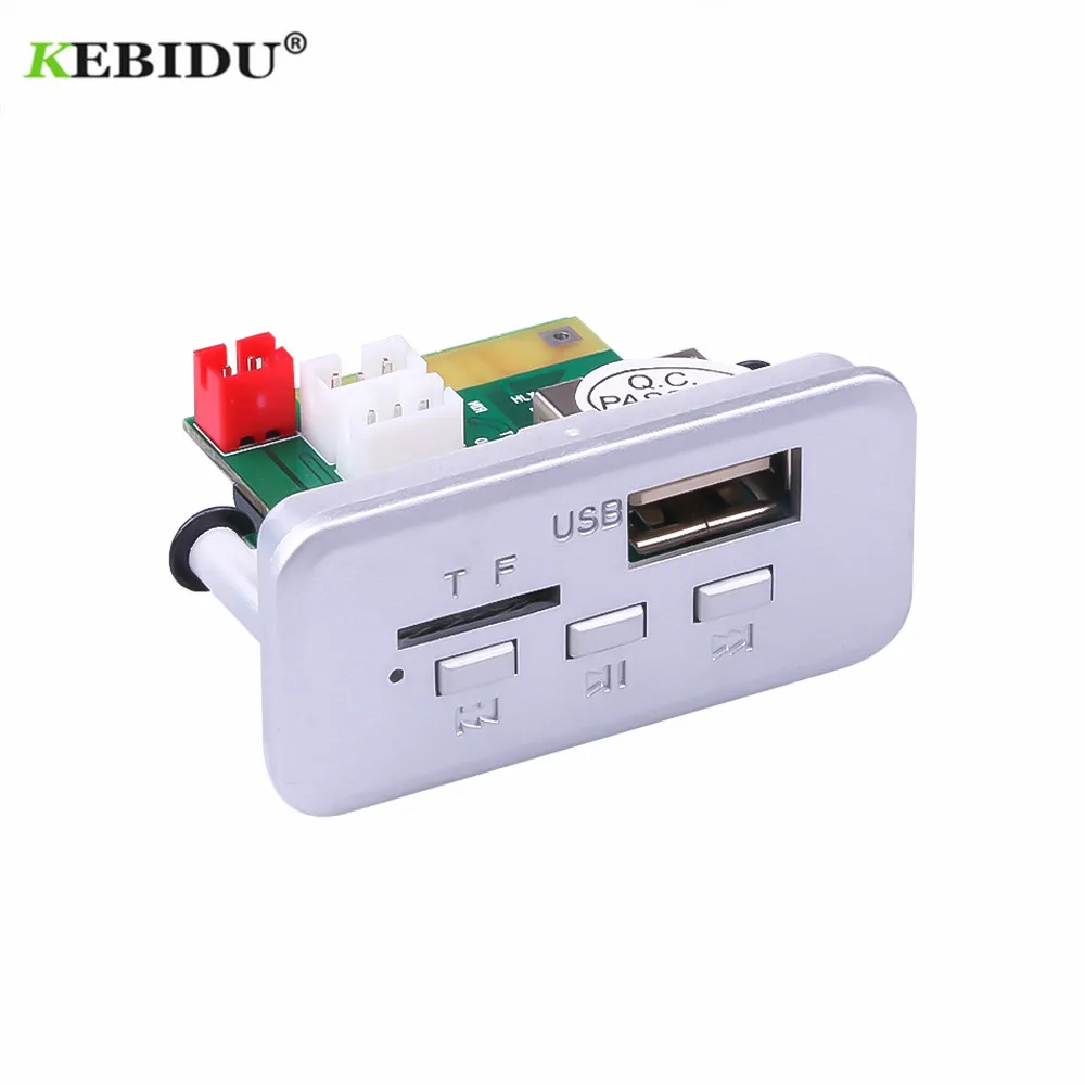 KEBIDU 5 فولت 12 فولت سيارة مشغل MP3 فك مجلس وحدة الصوت اللاسلكية FM استقبال راديو WMA FM TF USB 3.5 مللي متر AUX ل اكسسوارات السيارات