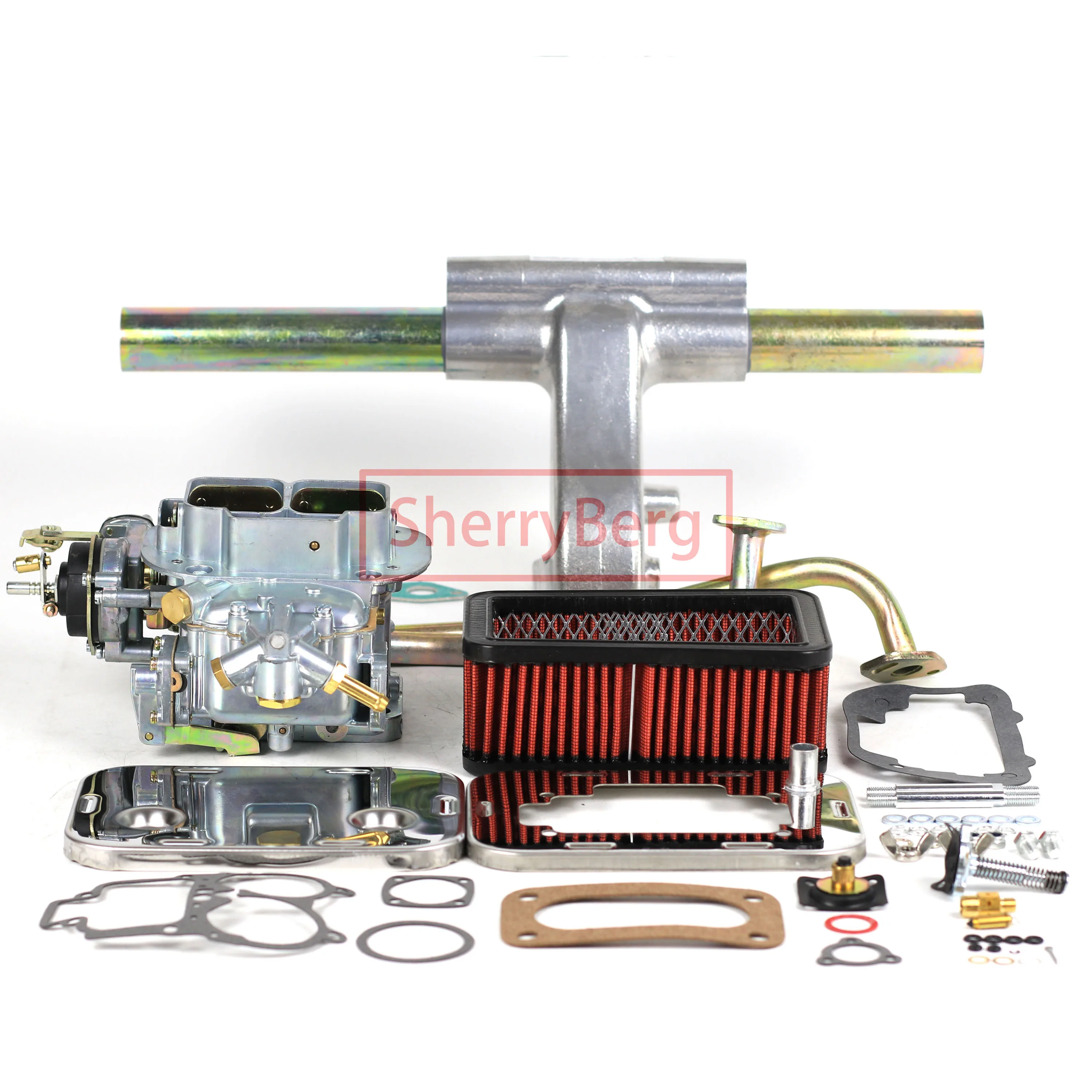 SherryBerg 32/36 DGV Carburetor Carb + Air filter (65mm) Cleaner  + Manifold + Gasket kits For VW Bug Weber EMPI Solex Fajs New