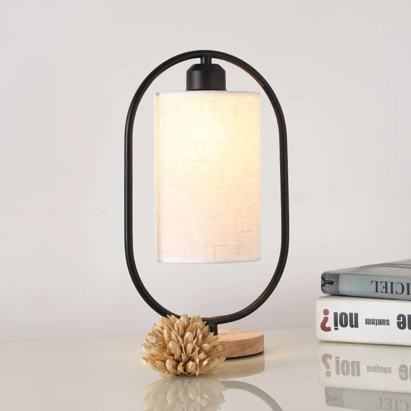 E27 lampada da comodino minimalista nordica per camera da letto lampada da notte a LED con base in legno per uso domestico