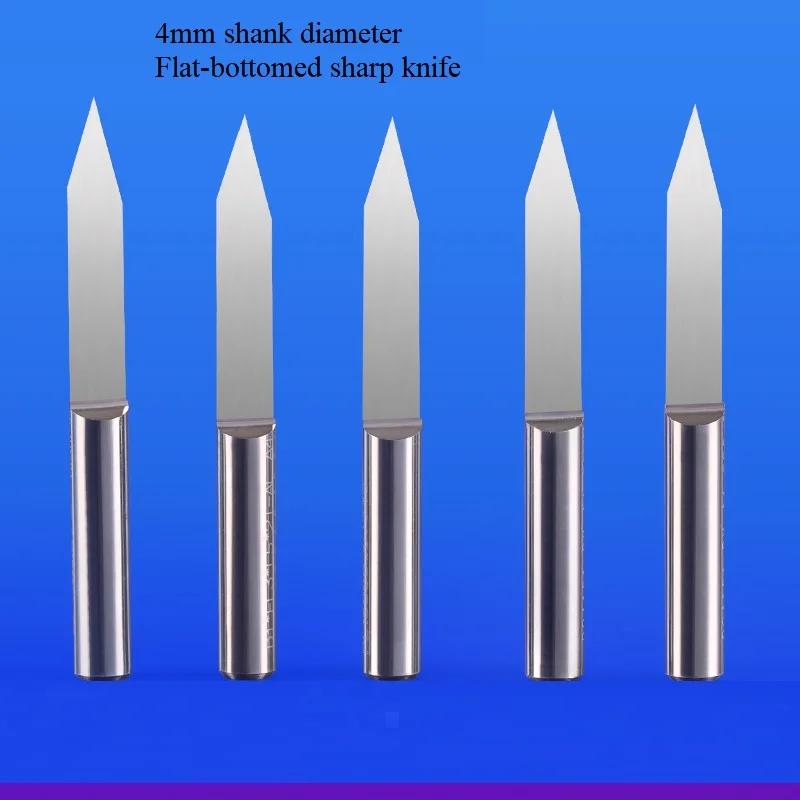 

Tungsten steel 4mm extended flat-bottomed sharp knife relief center taper sharp knife CNC computer engraving machine tool