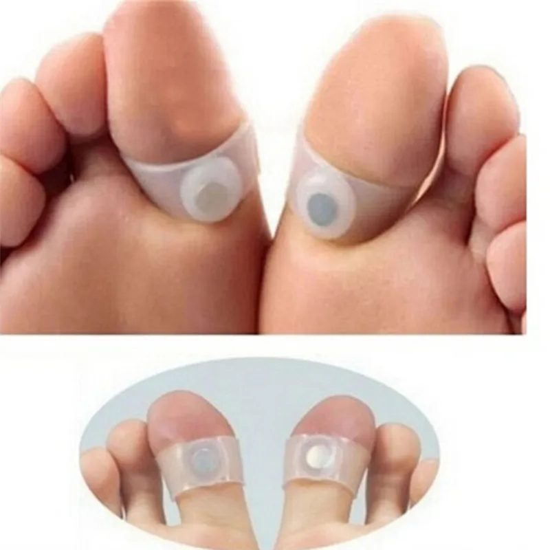 HOT 1Pair=2pcs Slimming Lose Weight Care Tool Silicone Magnetic Massage Foot Toe Rings