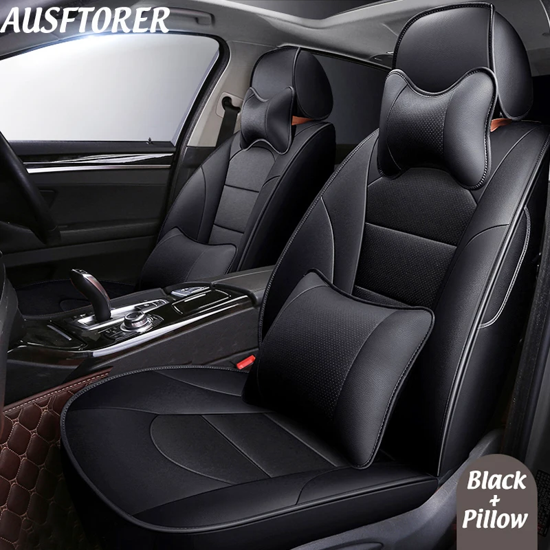 

AUSFTORER Automotives Seat Covers for Chevrolet Camaro 2012 Seat Cushion Cowhide & PVC Leather Car Supports Styling Accessories