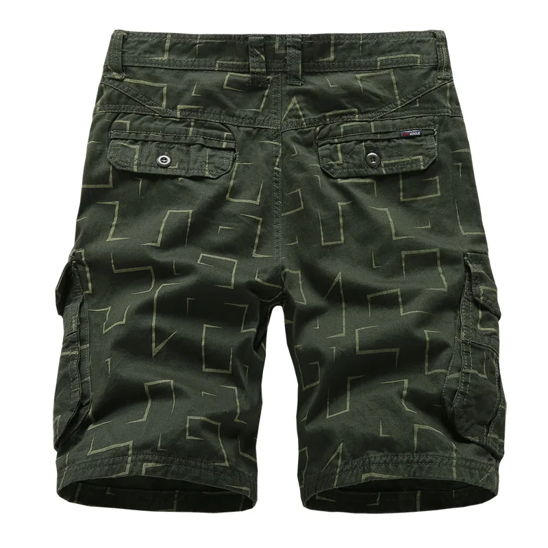 2020 Merk Cargo Shorts Mannen Geometrische Print Casual Katoenen Tactische Korte Broek Fashion Shorts Voor Man