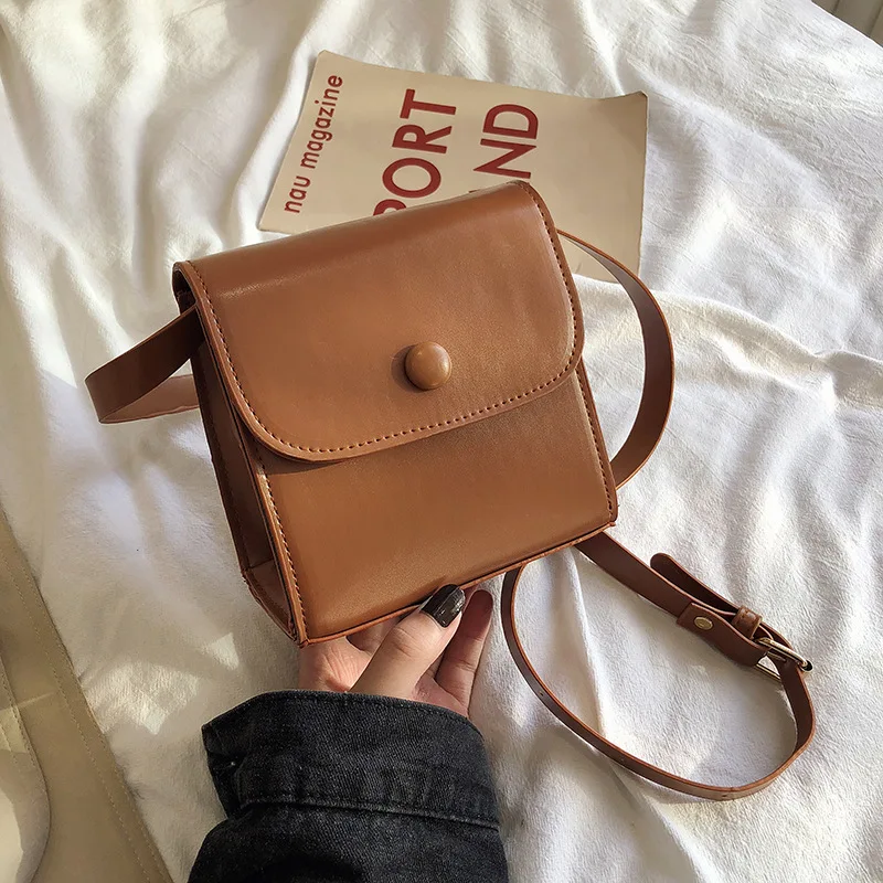 Frauen tasche Koreanische PU Flap Casual Solide Haspe Weiche Schulter Taschen vintage Mori mädchen geldbörse handy tasche einfache stil