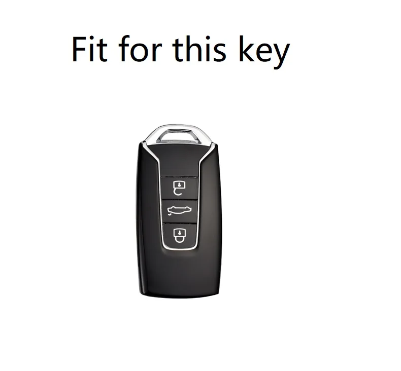 Luxury Genuine Leather Car Key Cover Case for Volkswagen Touareg 2018 2019 Fob Key Car-Styling