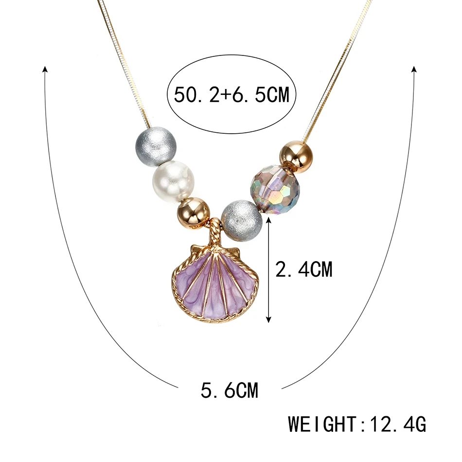 Women\'s Beads Necklace for Women Shell Necklaces & Pendants Crystal Beaded Statement Necklace New Jewelry for Gifts NR085