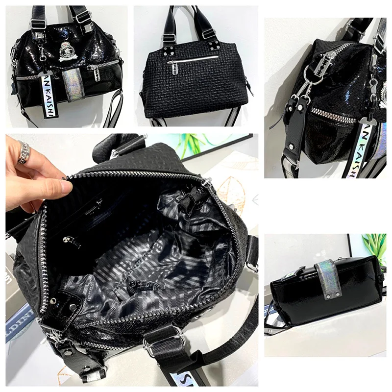 Fashion Women Handbag 2021 New Large Capacity Tote Brand Messenger Bag Sequins Silver Casual Single Shoulder Bags Bolsa Feminina