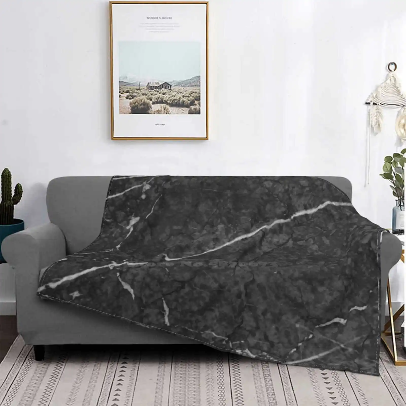 Gray Black Marble Glam #2 #Decor #Art New Arrival Fashion Leisure Flannel Blanket Black And White Marble Blackmarble Stone