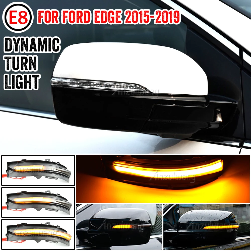 

For Ford Edge LED Dynamic Turn Signal Light Side Mirror Repeater Lamp Flowing Water Indicator Blinker 2015 2016 2017 2018 2019