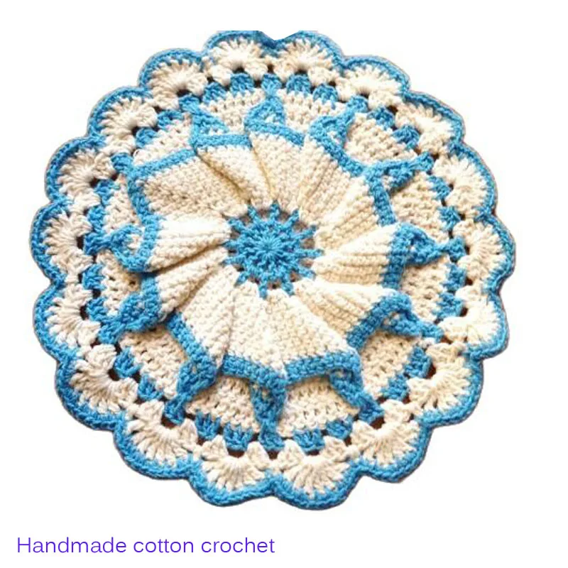 

Table decoration and accessories 3D flower coaster cotton lace Crochet placemat Christmas table place mat cloth kitchen