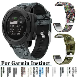 For Garmin Instinct & Instinct Tactical Strap Printing Quick release Silicone Watch Band Replacement Strap Sport Bracelet