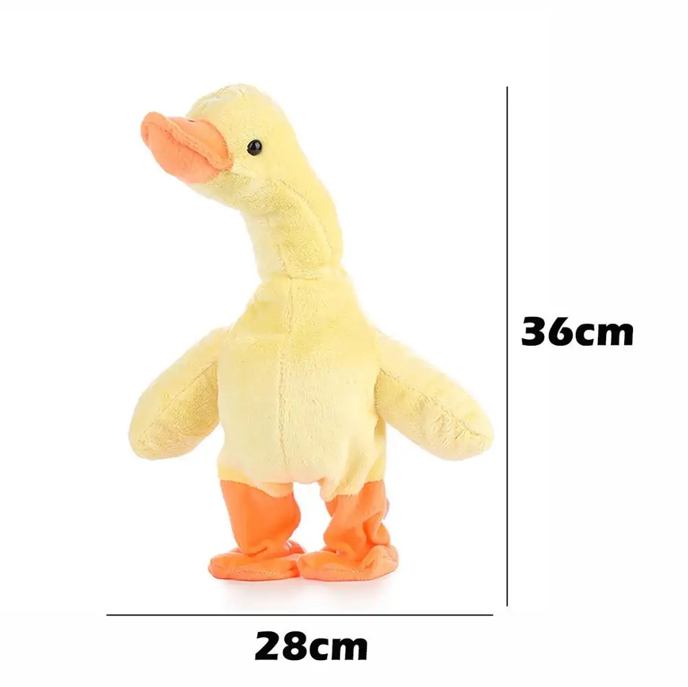 1pc/set 28*36cm Electric Walking Sound Plush Ducks Repeat Speak Animal Dolls Kid Toy Gift For Children