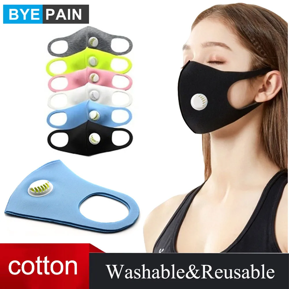 1Pcs Kpop Cotton Black Mouth Face Mask Dust Mask with Breath Value Korean Style Mask Washable And Reusable for Man Woman