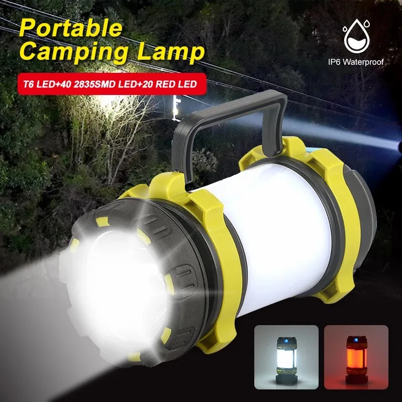 D2 LED Camping Light 18650 Portable Working Light USB Search Light Tent Light Rechargeable Handheld fishing Outdoor Waterproof