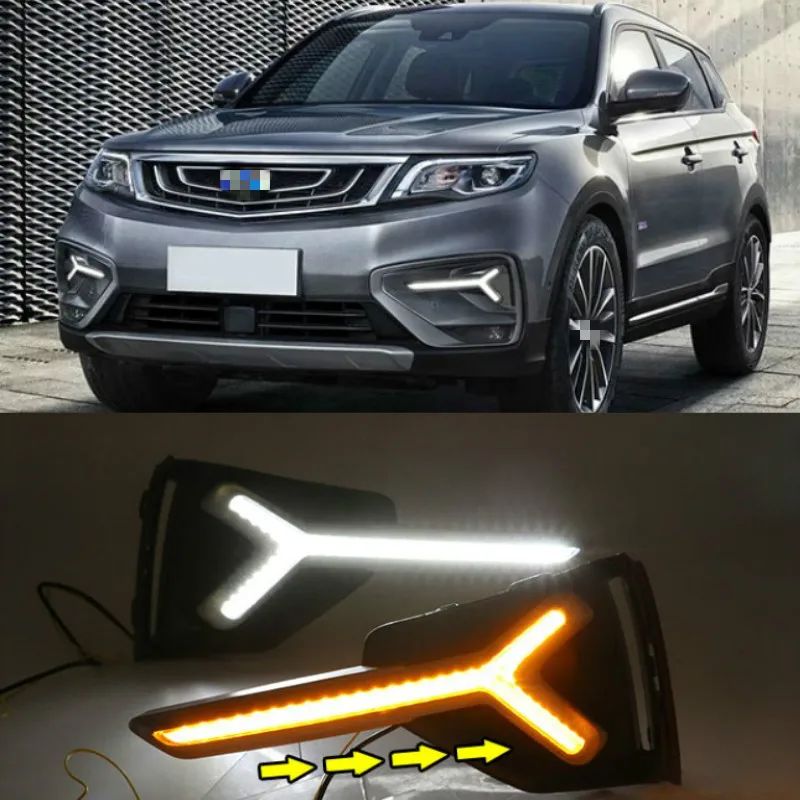 

2Pcs For Geely Boyue Proton X70 2018 Car LED Daytime Running Light Fog Lamp Frame Fog Light