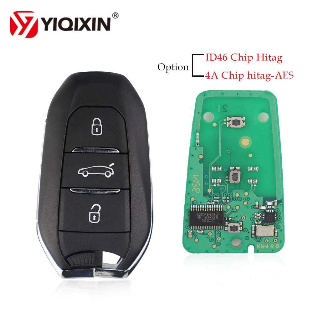 

YIQIXIN Smart Keyless-Go Remote Car Key For Peugeot 208 308 3008 508 3008 Citroen C4 DS4 DS5 HITAG2 FSK 4A ID46 Chip 434MHz