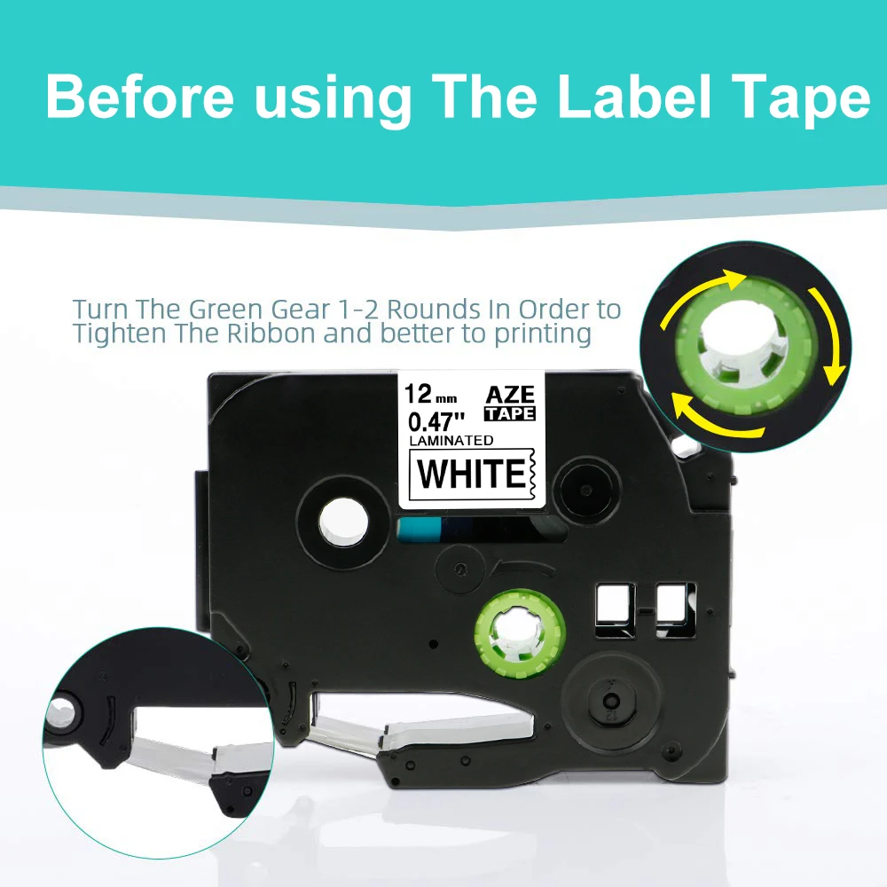 31 Colors TZe-231 TZe-131 TZe231 Label Tape 12mm Compatible for Brother Printer TZe-631 Laminated Ribbon PT-H110 Label Maker