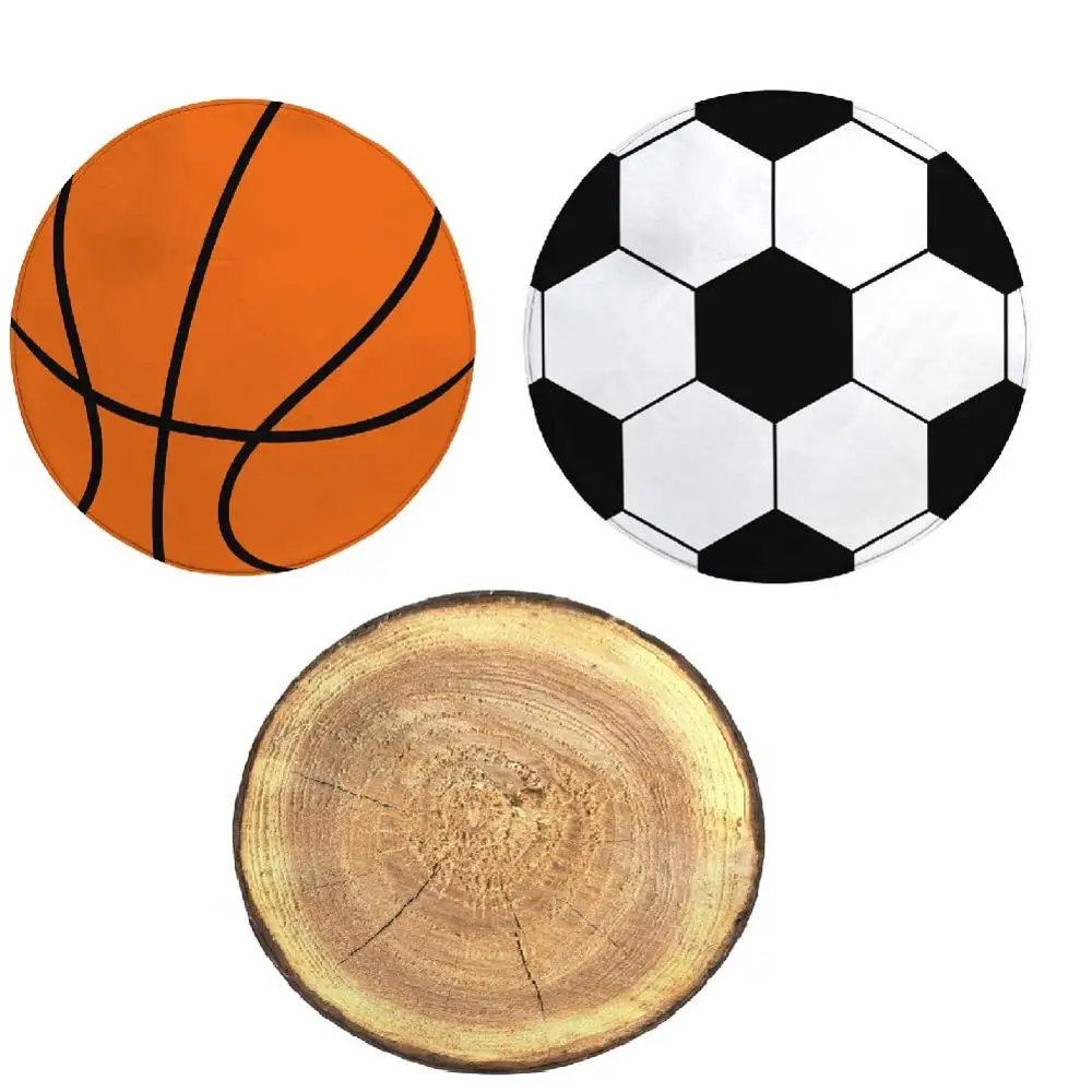Football Basketball Tree Age Doormat Floor Mat Round Carpet Rug Home Carpet Hotel Living Room Yoga Floor Mats Anti Slip