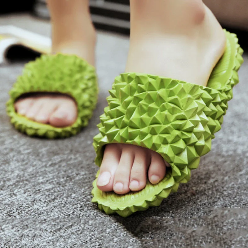 CuddlyIIPanda New Women's Summer Slipper Home Indoor Non-Slip Durian Slides Air Blowing Soft Bottom PVC Home Bathroom Slippers