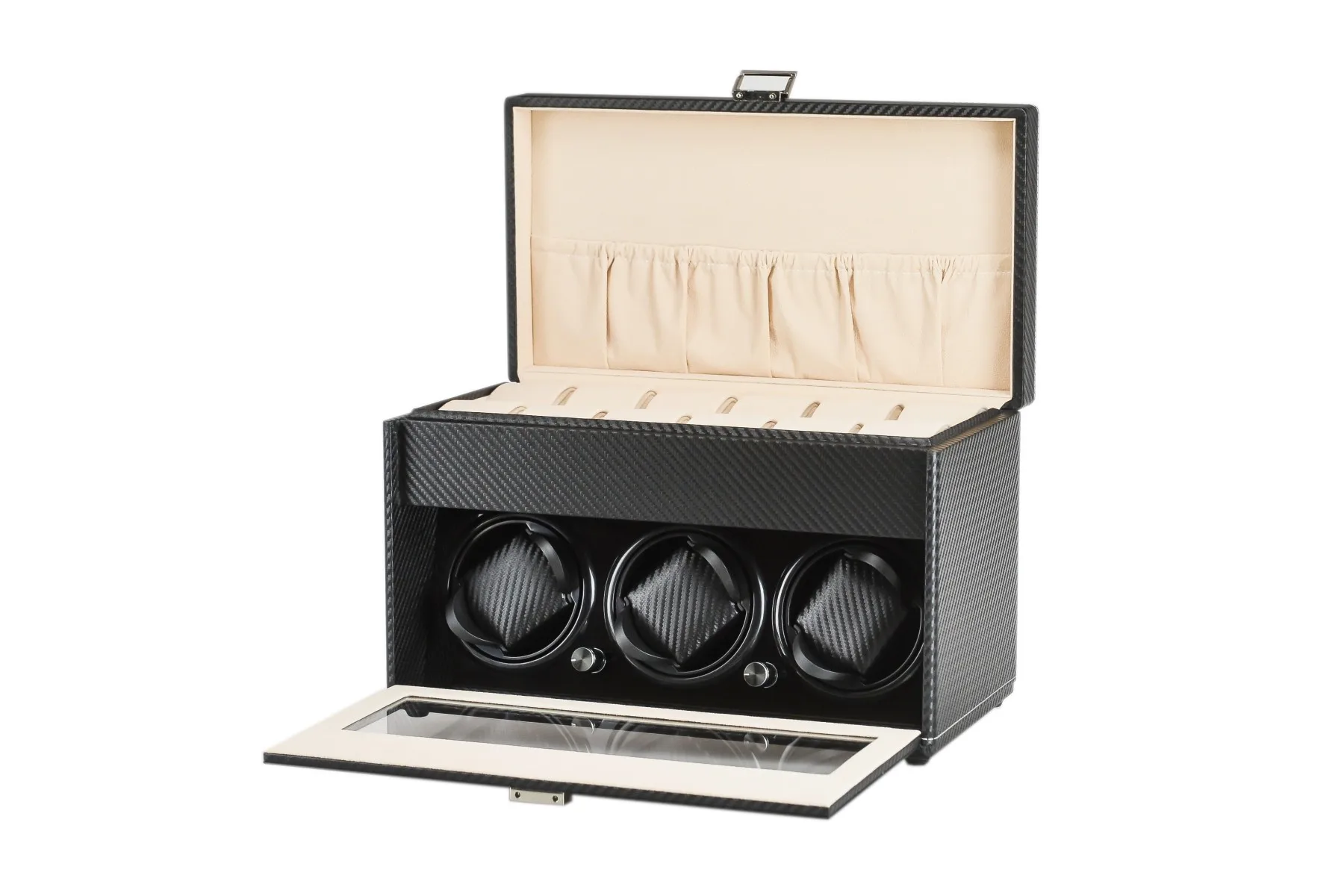 Watch Winder 3 + 12 watches. Carbon Fiber