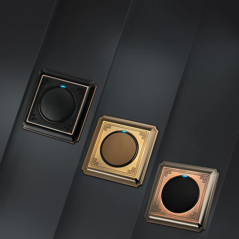 KAMANNI Light LED 1 2 Way Wall Dimmer Switch USB Retro Push Button Switch EU Socket German Socket French Socket Control Lighting