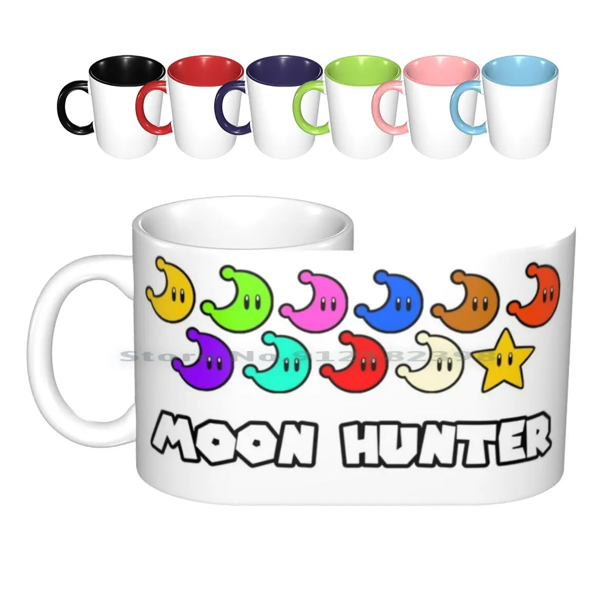 Moon Hunter ( Super Moons ) Ceramic Mugs Coffee Cups Milk Tea Mug Super Moon Moons Hunter Finder Switch Star Trophy Fan Peach